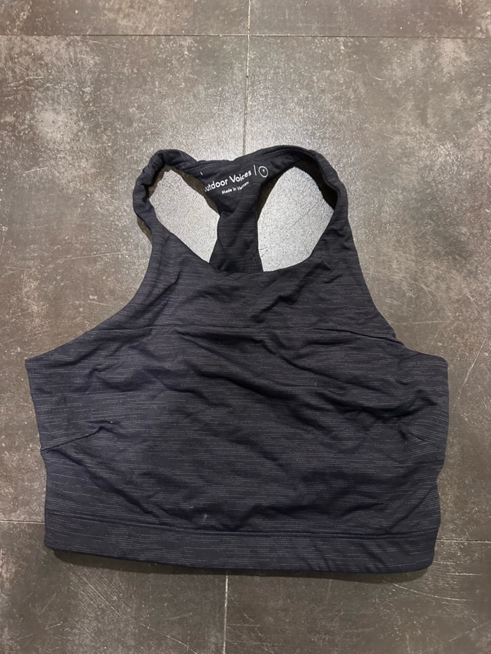 Outdoor Voices Black Racerback Cropped Sports Bra